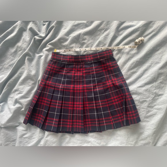 Red Plaid American Apparel Pleated Tennis Skirt - Picture 2 of 5